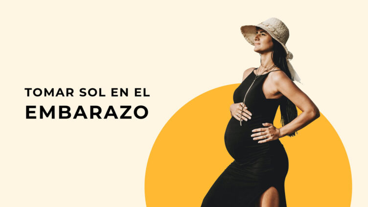 Cover of the blog Tomar sol embarazo showing a pregnant woman with the sun in the background.