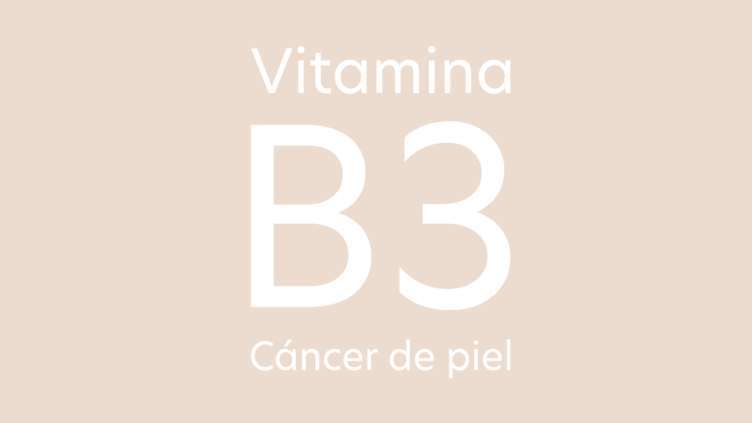 Logo de nicotinamida o vitamina B3 para la prevención del cáncer de piel