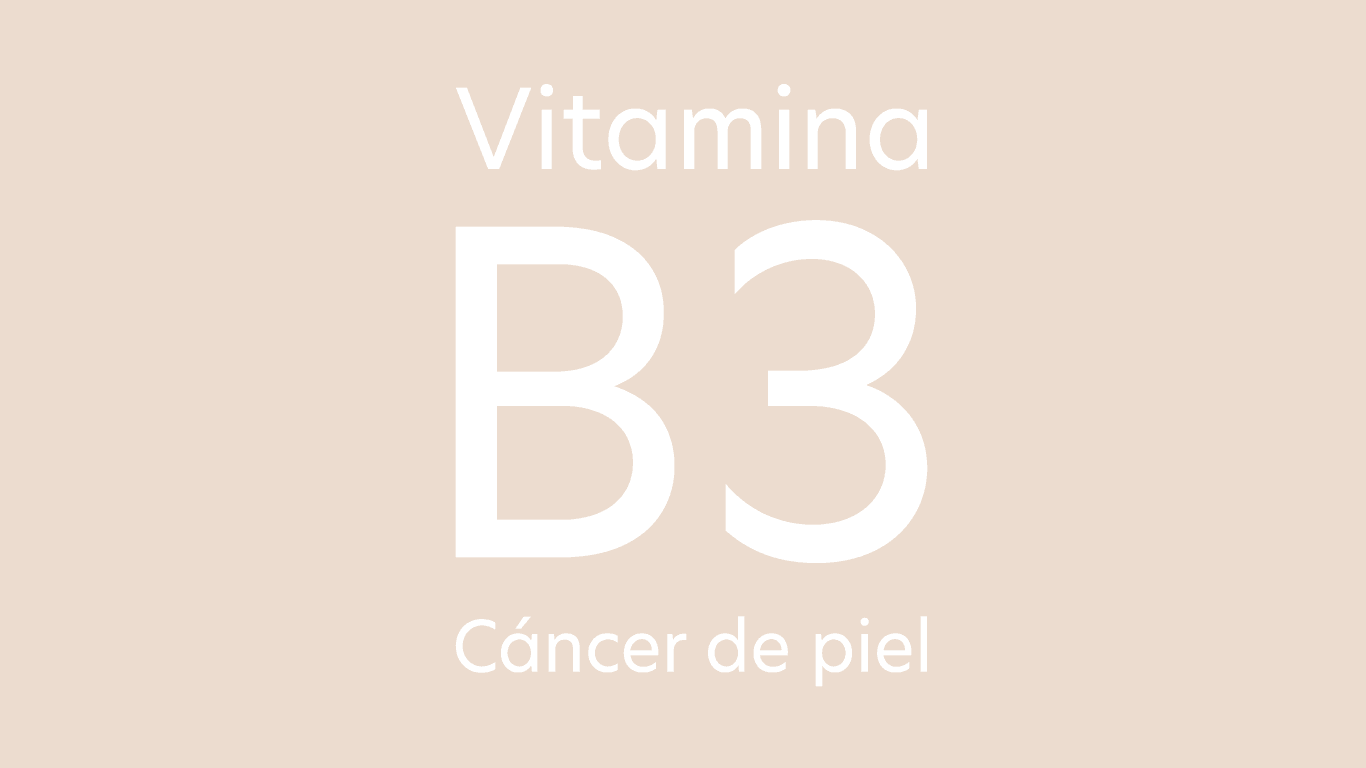 Logo de nicotinamida o vitamina B3 para la prevención del cáncer de piel